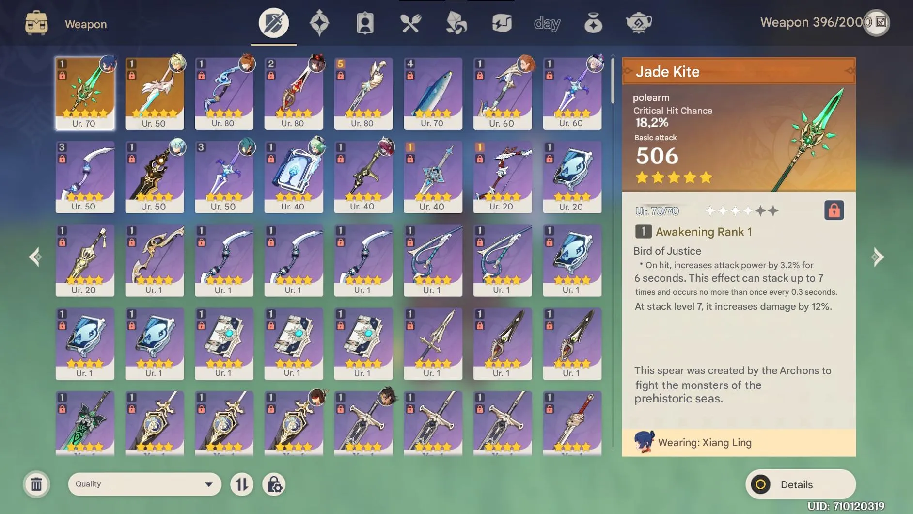 GI1532 Zhongli, Ayaka, Tartaglia, Dehya, Aloy and Qiqi | AR54 with Jade Winged Spear 